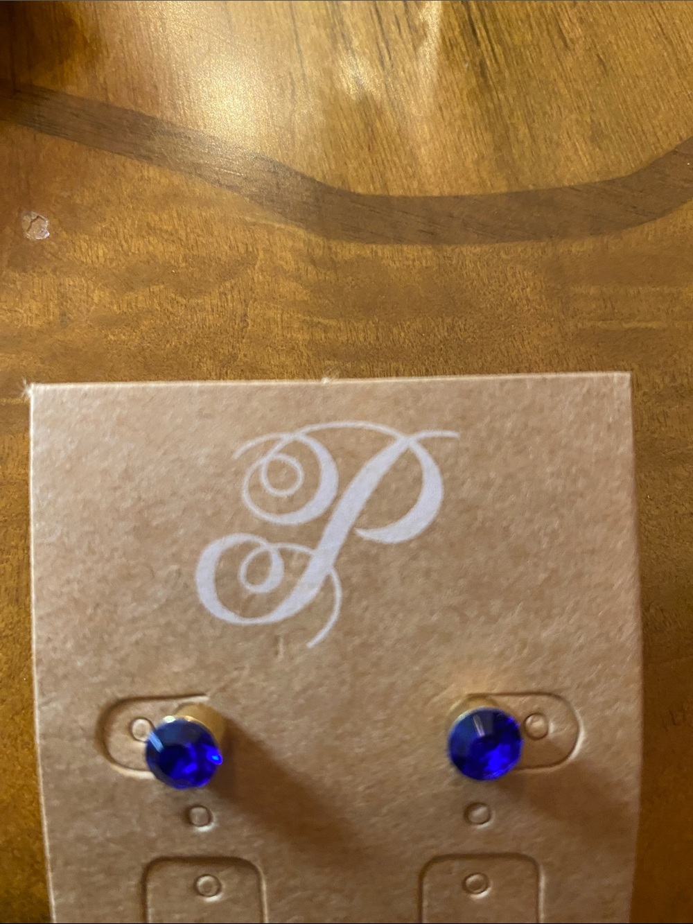 Plunder Electric Blue Crystal Stud Earrings - Picture 2 of 2